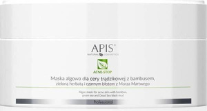 Apis Professional Acne Stop Maska Algowa z Bambusem Zieloną Herbatą i Czarnym Błotem z Morza Martwego dla Cery Trądzikowej 100g