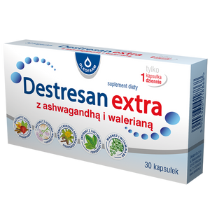 Destresan Extra with Ashwagandha and Valerian Relieves Stress Supports Memory 30 Capsules