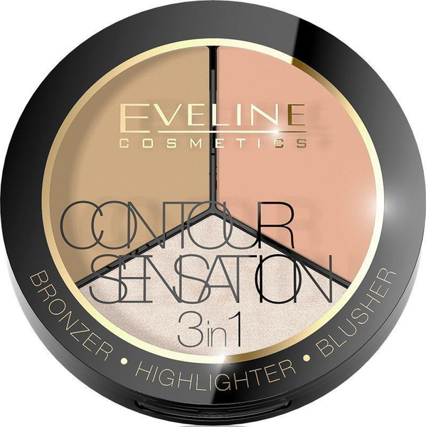 Eveline Contour Sensation 3w1 Zestaw do Konturowania Brzoskwiniowy Beż 1 szt