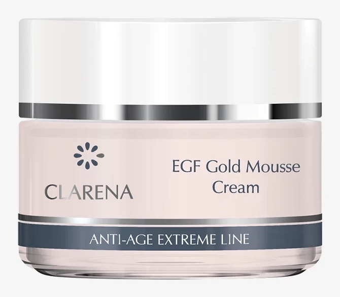Clarena EGF Golden Line Luksusowy Krem Przeciwzmarszczkowy w Musie z Cząstkami Złota - 50 ml
