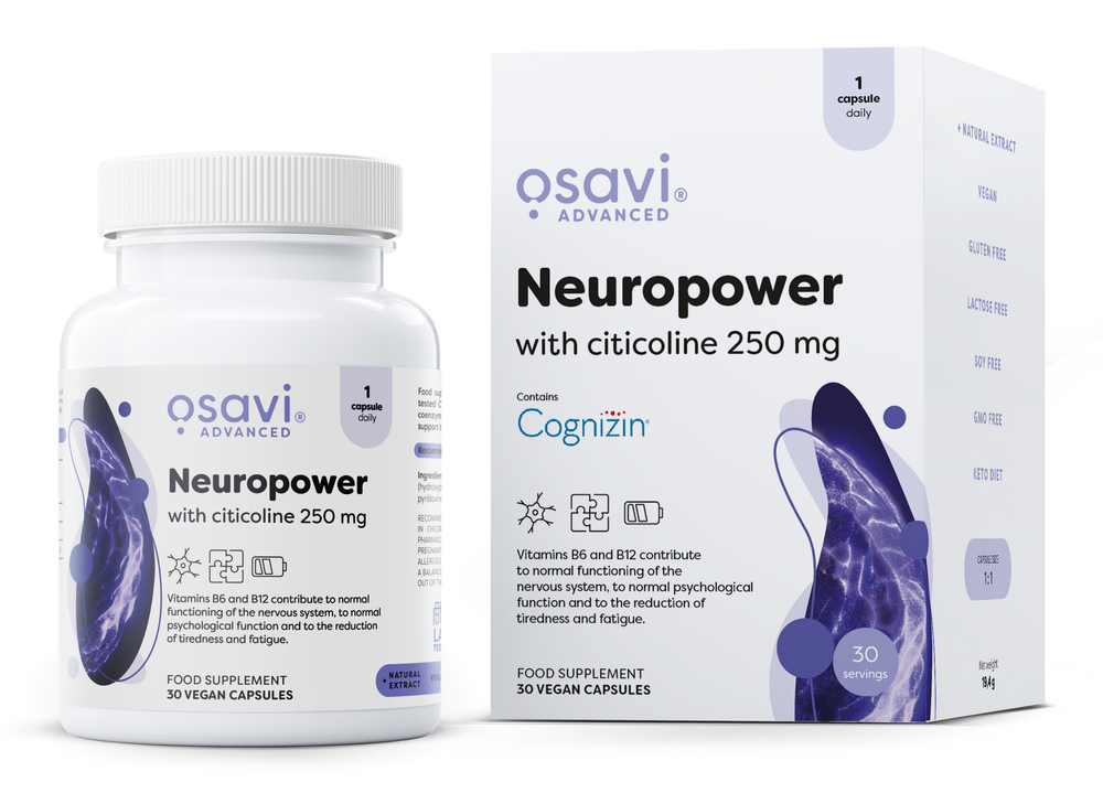 Osavi Neuropower z Cytykoliną 250mg na Wsparcie Układu Nerwowego 30 Wegańskich Kapsułek