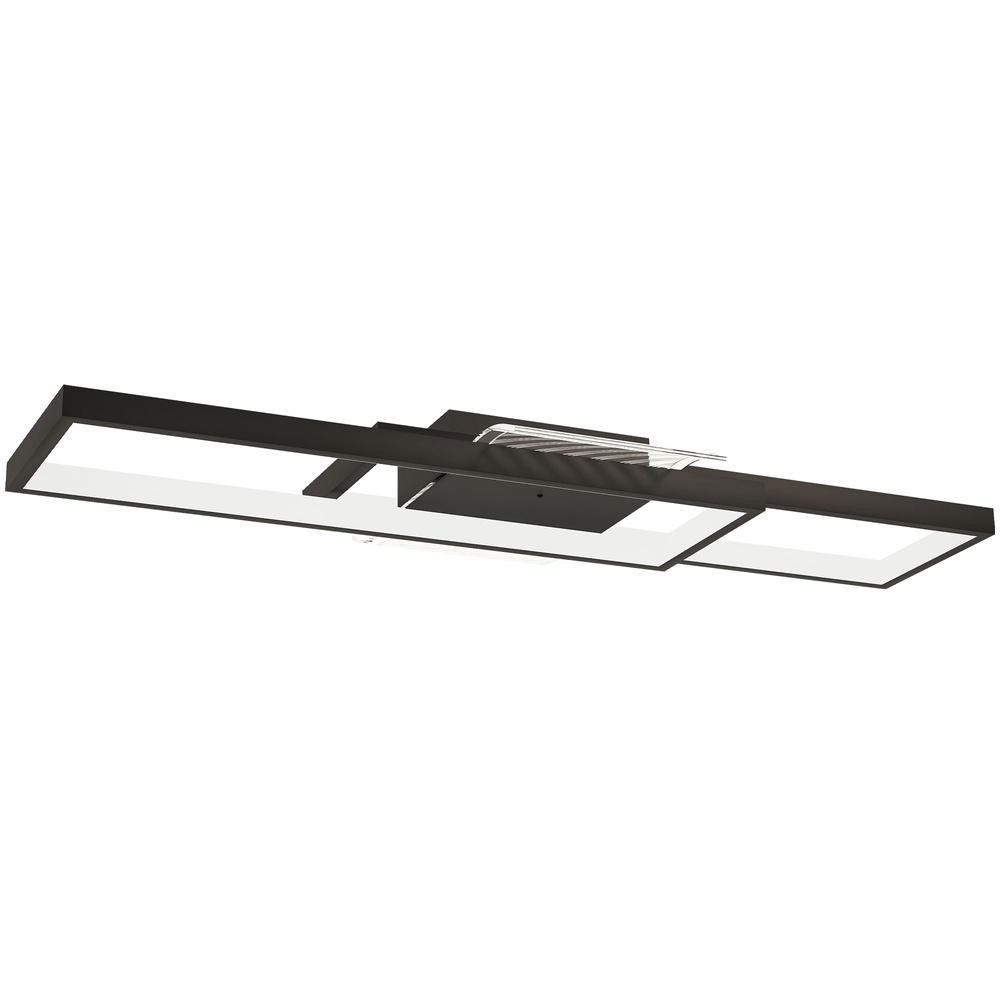 HOMCOM LED Ceiling Light, Modern Dimmable Ceiling Light with Wall Switch & Remote Control, Flush Mount Fixture Lamp with 3000-6000K Colour Temperatures for Living Room, Bedroom, Black