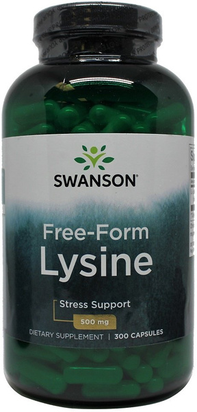 Swanson Lysine 500mg Free-Form 300 Capsules