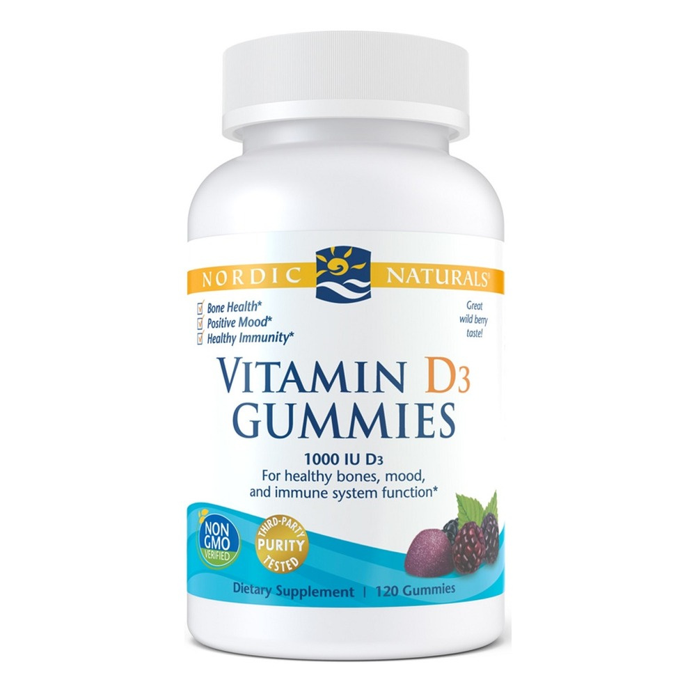 Nordic Naturals Vitamin D3 Gummies 1000 IU Wild Berry For Adults 120 Gummies
