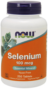 Now Foods Selenium 100mcg Selen Wspomaga Układ Odpornościowy Zdrowie Włosów Skóry i Paznokci 250 Tabletek