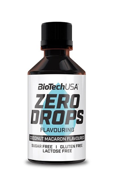 BioTechUSA Zero Drops Coconut Macaron Sugar-Free Flavor Drops For Flavoring Food and Drinks 50ml