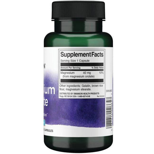 Swanson Magnesium Orotate 40mg 60 Kapsułek