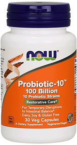Now Foods Probiotic-10 100 Billion Wsparcie dla Układu Pokarmowego 30 Kapsułek