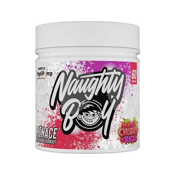 Naughty Boy Menace V2 Pre-Workout Cherry Razz For Energy Pump and Focus 420g