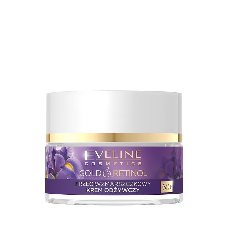 Eveline Gold & Retinol Przeciwzmarszczkowy Krem Odżywczy 60+ na Dzień i na Noc dla Skóry Wrażliwej 50ml