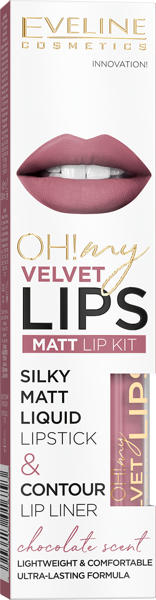 Eveline OML Silky Matt Liquid Lipstick & Contour Lip Liner 13 Brownie Biscotti 4,5ml