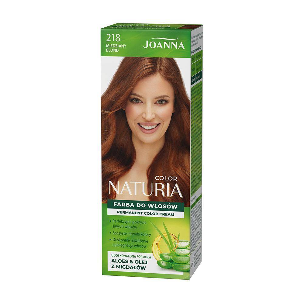 Joanna Naturia Trwały Kolor Włosów Farba Pielęgnacja Połysk Nr 218 Miedziany Blond 100ml