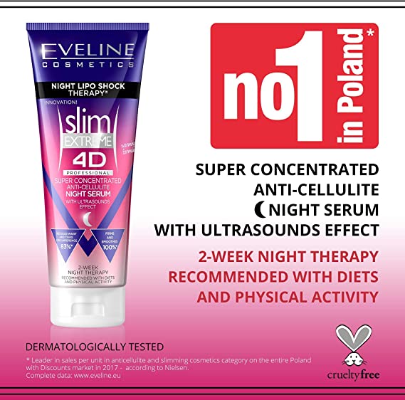 Eveline SLIM 4D EXTREME Super-concentrated Night Anti-Cellulite Serum 250ml