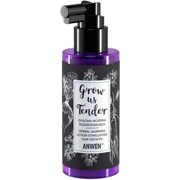 Anwen Grow Us Tender Ziołowa Wcierka Rozgrzewająca do Włosów Osłabionych i Wypadających 150 ml