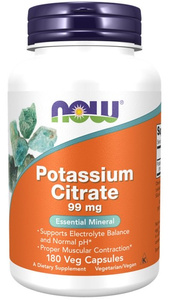 Now Foods Potassium Citrate 99mg Supports Nervous System and Muscles 180 Capsules