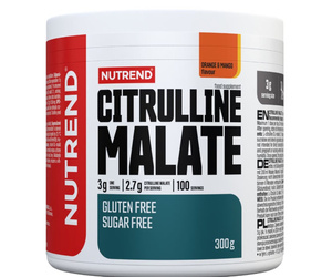 Nutrend Citrulline Malate Powder for a Pre-Workout Muscle Pump with Orange and Mango Flavor 300g