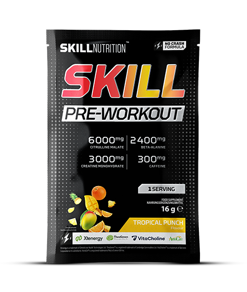 Skill Nutrition Skill Pre-Workout Przedtreningówka Na Energię i Skupienie Poncz Tropikalny 16g