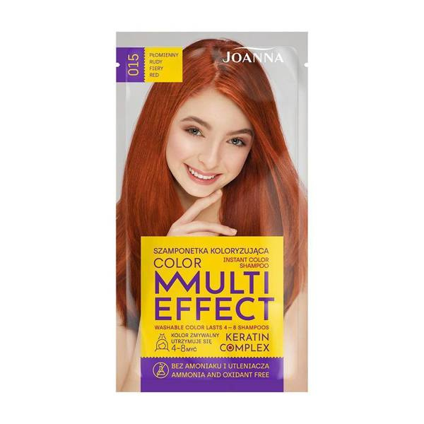 Joanna Multi Effect Szamponetka Koloryzująca Nr 015 Płomienny Rudy 35g