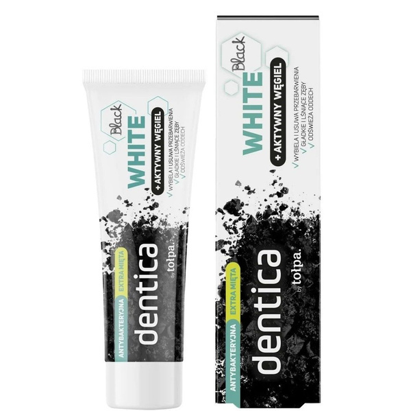 Tolpa Dentica Black White Whitening Toothpaste With Activated Charcoal 75ml