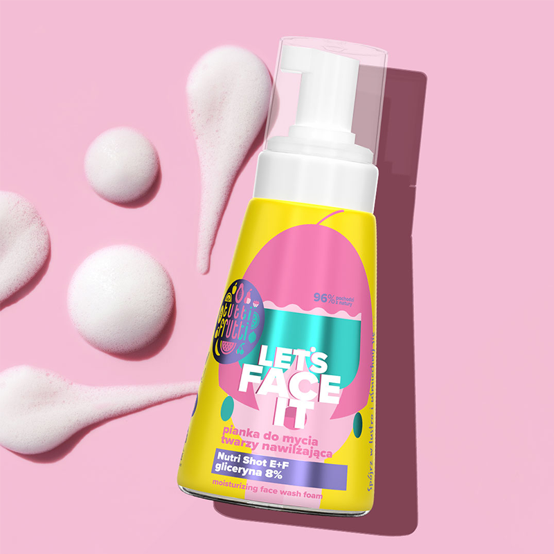 Tutti Frutti Let's Face It Moisturizing Face Wash Foam with Glycerine 8% + Nutri Shot E+F 250ml