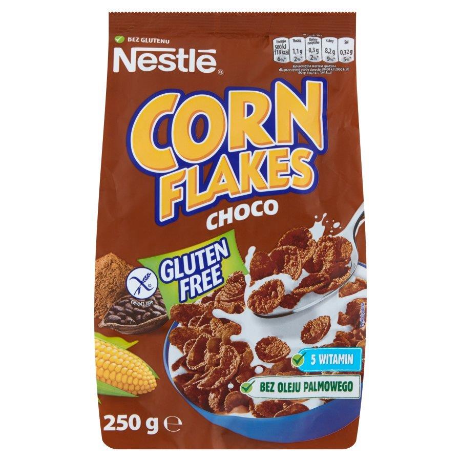 Nestlé Corn Flakes Choco Płatki Śniadaniowe o Smaku Czekoladowym 250g