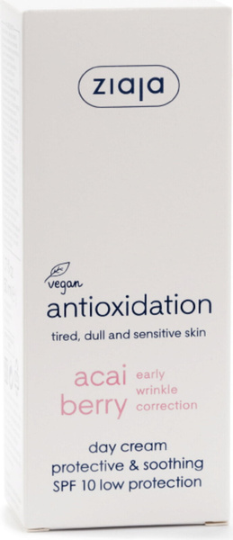 Ziaja Jagody Acai Krem Na Dzień Ochronno Łagodzący Skóra Wrażliwa SPF10 50ml