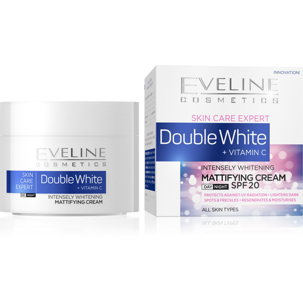 EVELINE SKIN CARE EXPERT DOUBLE WHITE Intensywnie Wybielający Krem Matujący 50 ml