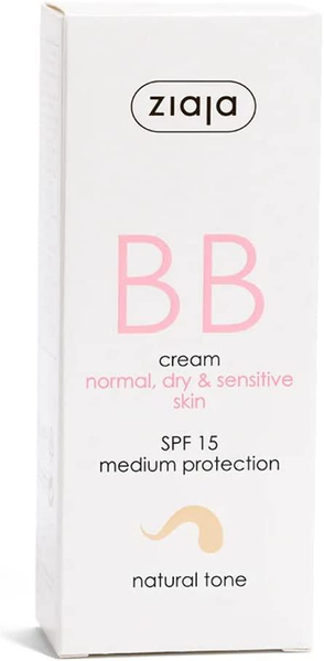 Ziaja BB Active Imperfections Cream Normal Dry Sensitive Skin Natural Tone SPF15 50ml