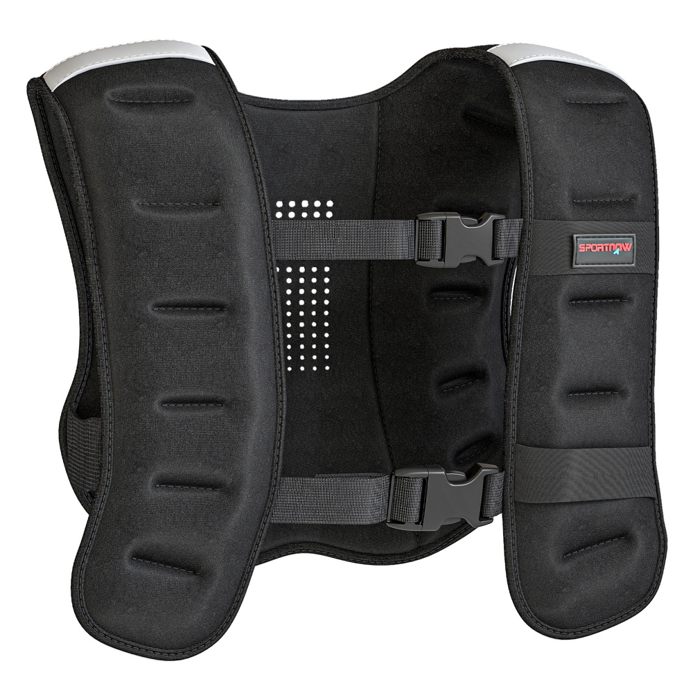 SPORTNOW Weighted Vest, 5 kg Weight Vest with Adjustable Straps, Reflective Strips, Black