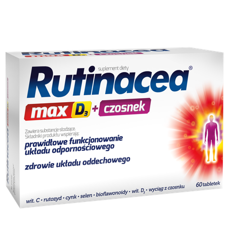 Rutinacea Max D3 + Czosnek na Odporność 60 Tabletek