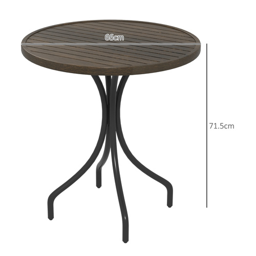 Outsunny Φ66cm Galvanised Steel Garden Table - Brown