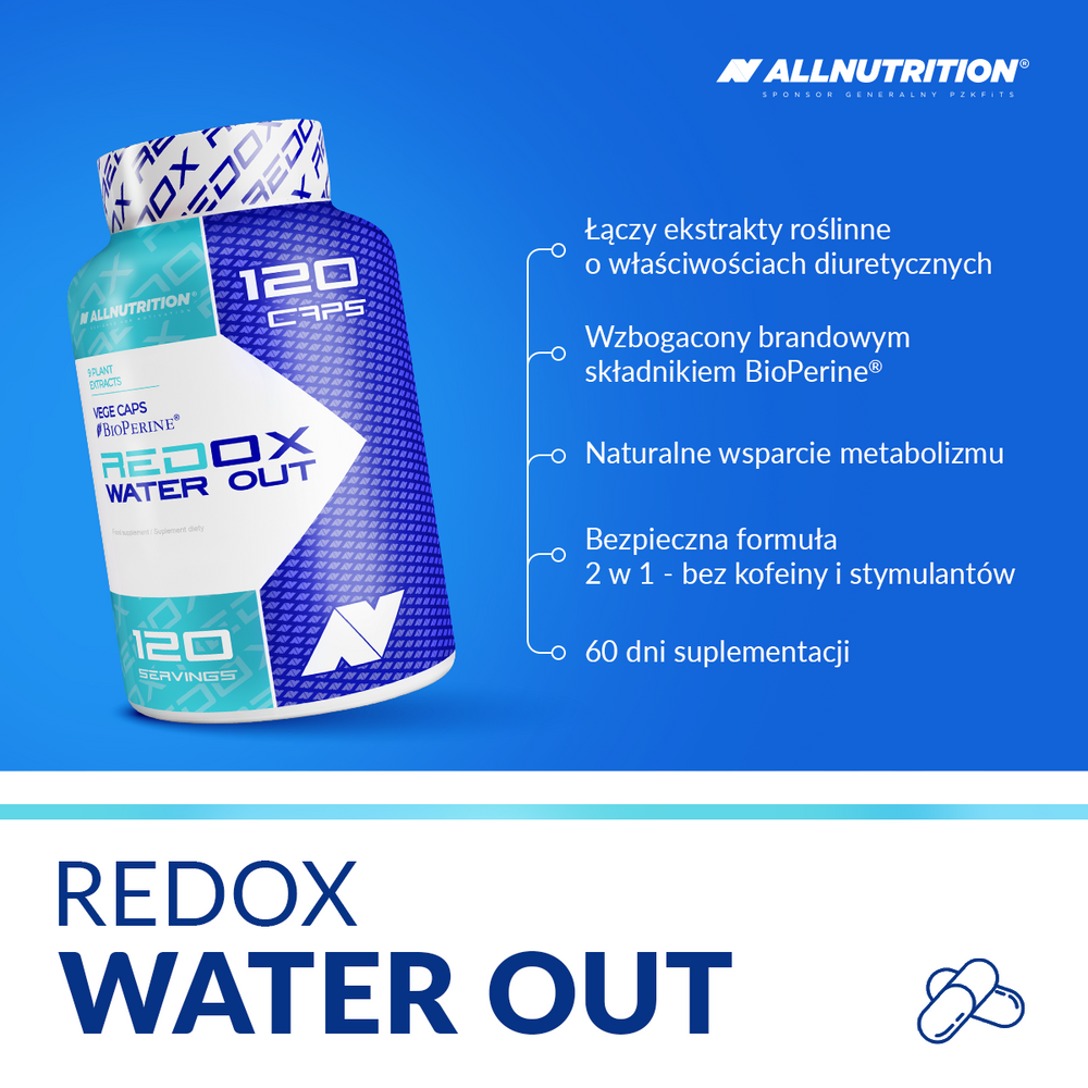 AllNutrition Redox Water Out Natural Bodybuilding and Water Loss Support 120 Capsules