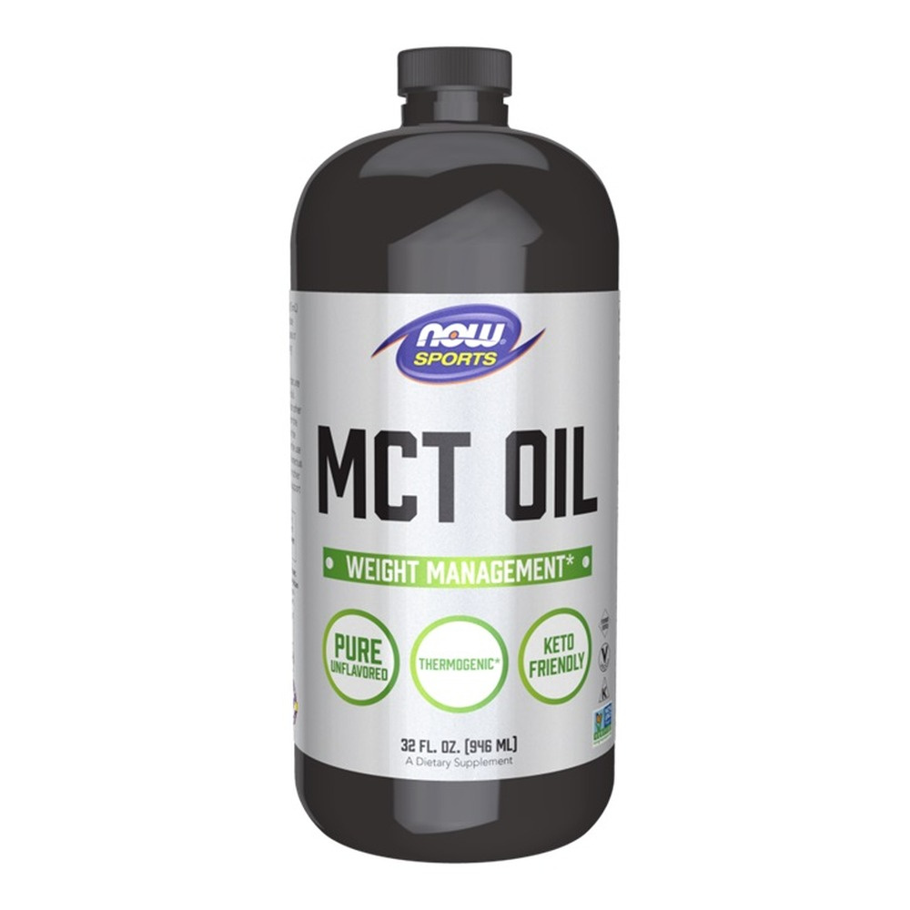 Now Foods MCT Oil Pure Liquid Źródło Natychmiastowej i Trwałej Energii Wspiera Wysiłek Fizyczny i Umysłowy 946ml