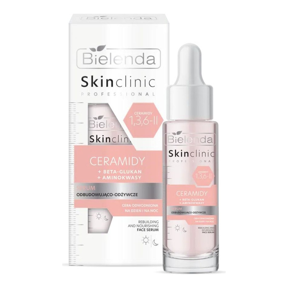 Bielenda Skin Clinic Professional Serum Odbudowująco-Odżywcze Ceramidy Beta-Glukanu Aminokwasy dla Skóry Odwodnionej 30ml