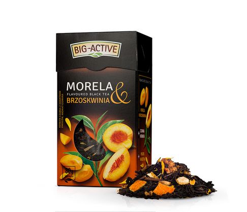 Big-Active Peach & Apricot Leaf Flavoured Black Tea with Fruit Pieces 80g