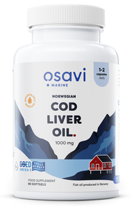 Osavi Norwegian Cod Liver Oil 1000mg Lemon for Immunity and Bone Health 90 Softgels