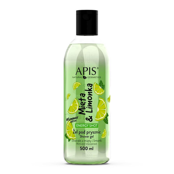 Apis Energy Shot Żel pod Prysznic Mięta & Limonka Summer Edition 500ml Best Before 31.05.25