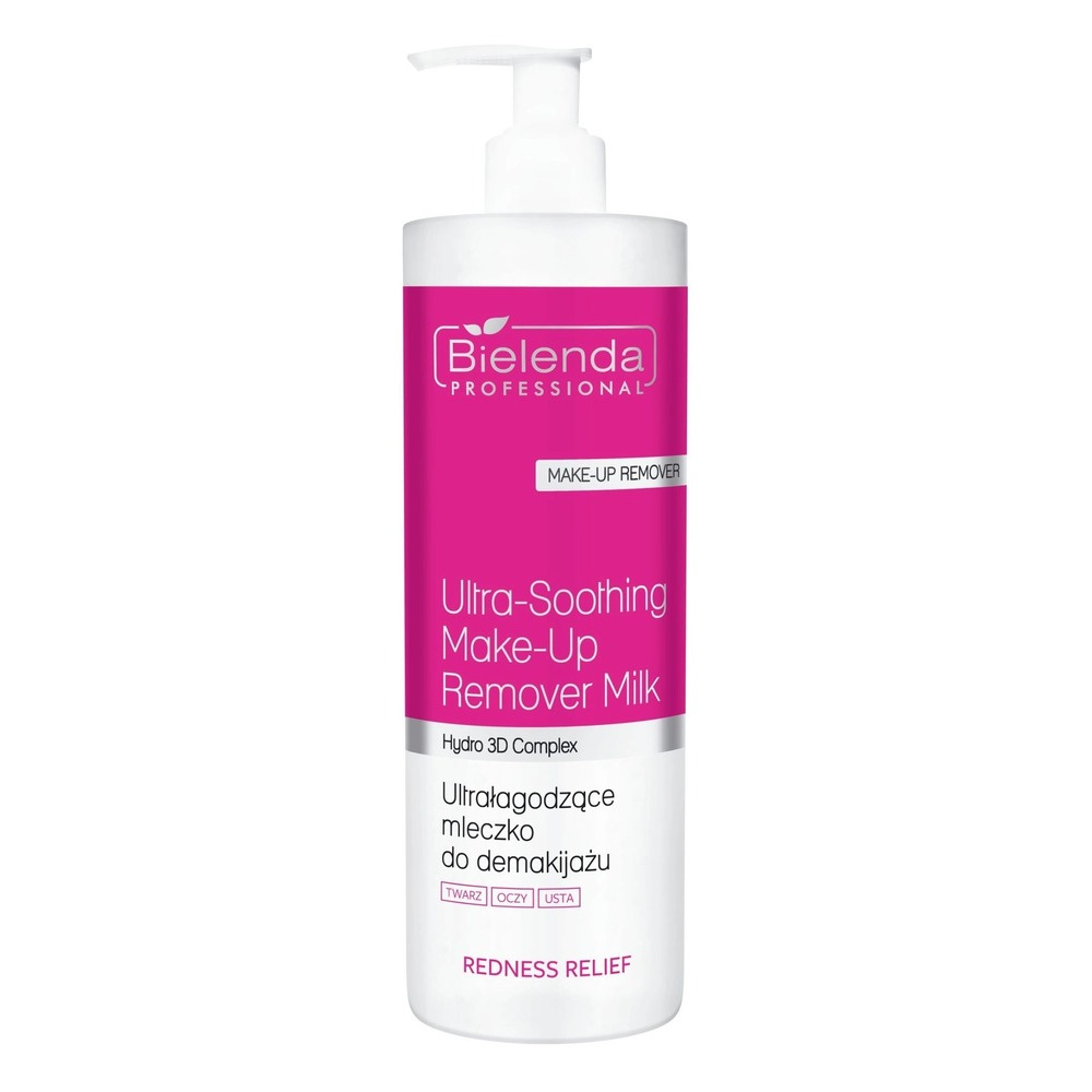 Bielenda Professional Redness Relief Ultra - Łagodzące Mleczko do Demakijażu Twarzy Oczu i Ust dla Skóry Naczynkowej i Wrażliwej 500ml