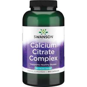 Swanson Calcium Citrate Complex 250mg Wspiera Zdrowie Kości 300 Kapsułek