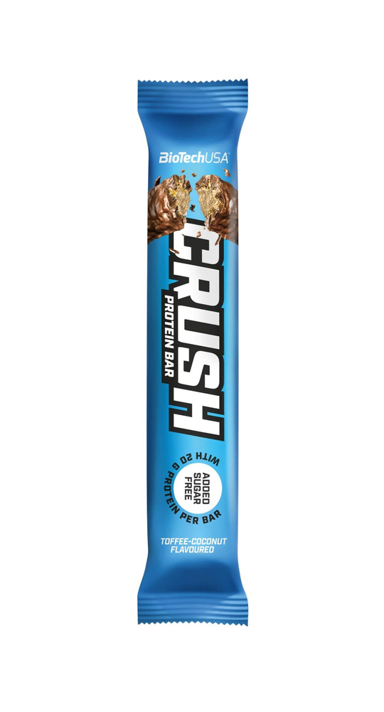 BioTechUSA Crush Bar Protein Bar Toffee Coconut High Protein Snack 12 x 64g