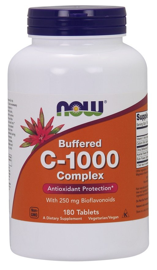 Now Foods Vitamin C-1000 Complex Complex Buffered 250mg Bioflavonoids 180 Tablets