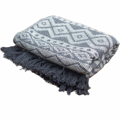 Boho Comfort Throws - Grey Geometric