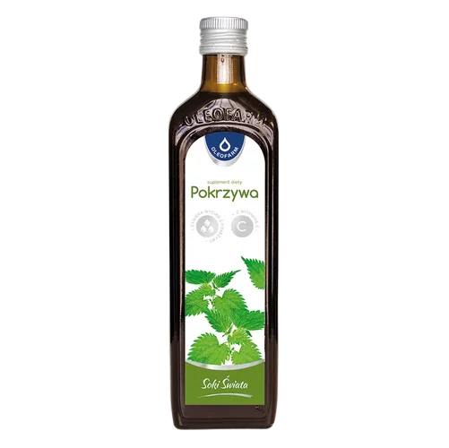 Oleofarm Sok z Pokrzywy + Witamina C Naturalne Wsparcie Odporności 490ml