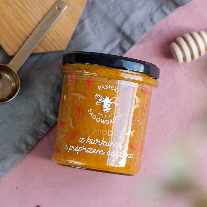 Pasieki Sadowskich Honey with Turmeric and Cayenne Pepper 430g