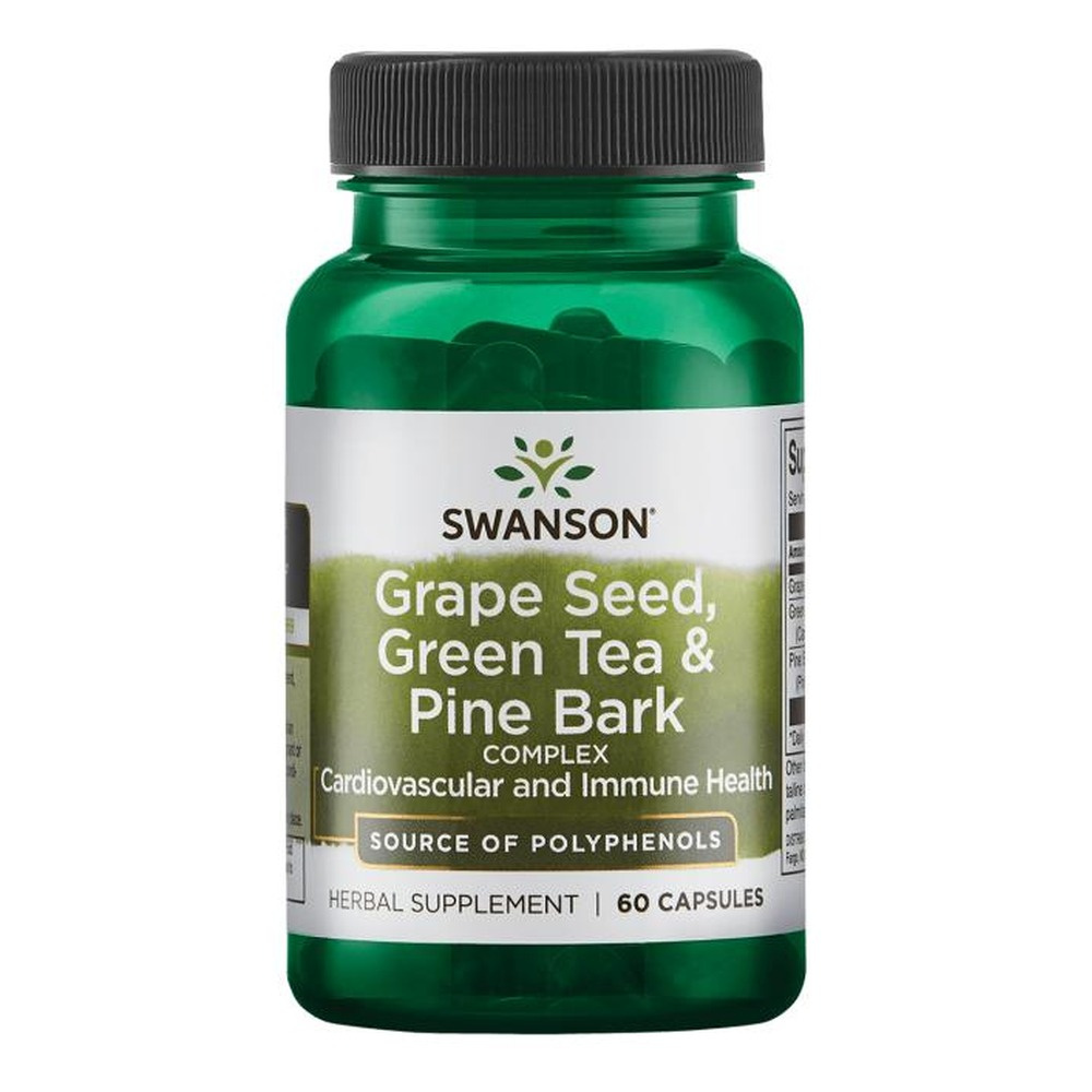 Swanson Grape Seed Green Tea & Pine Bark Complex 60 Capsules