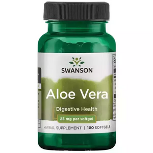 Swanson Ziołowy Suplement Aloes dla Zdrowia Układu Pokarmowego 25mg 100 Kapsułek