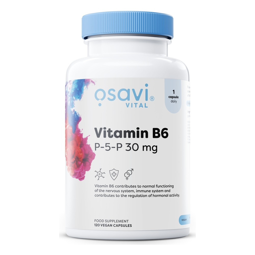 Osavi Witamina B6 P-5-P 30 mg na Energię i Wsparcie Układu Nerwowego 120 Wegańskich Kapsułek