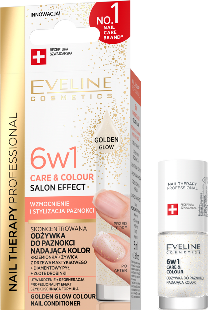 Eveline Nail Therapy Care & Color Concentrated Nail Conditioner Giving Golden Glow Color 5ml