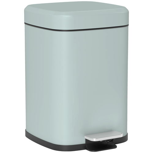 HOMCOM 12L Modern Boxy Metal Home Kitchen Bin - Light Green