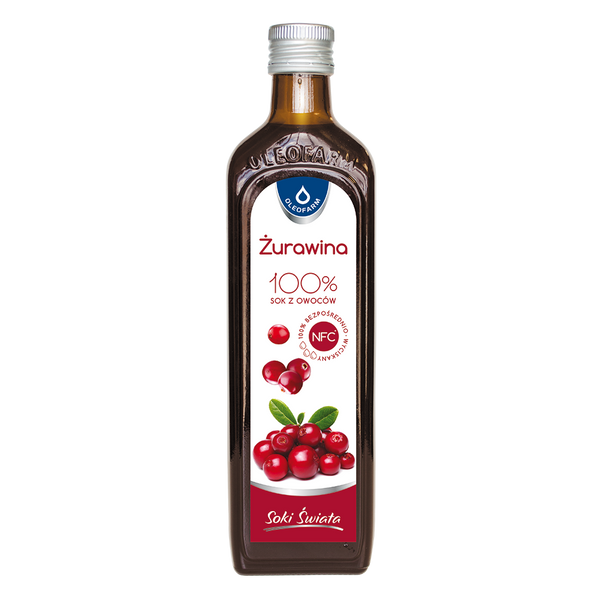 Oleofarm Soki Świata 100 % Sok z Owoców Żurawiny 490ml